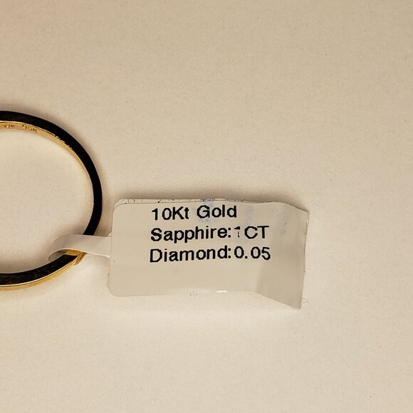 Yellow Gold & Natural Sapphire Ring - 10KT - Picture 8 of 11